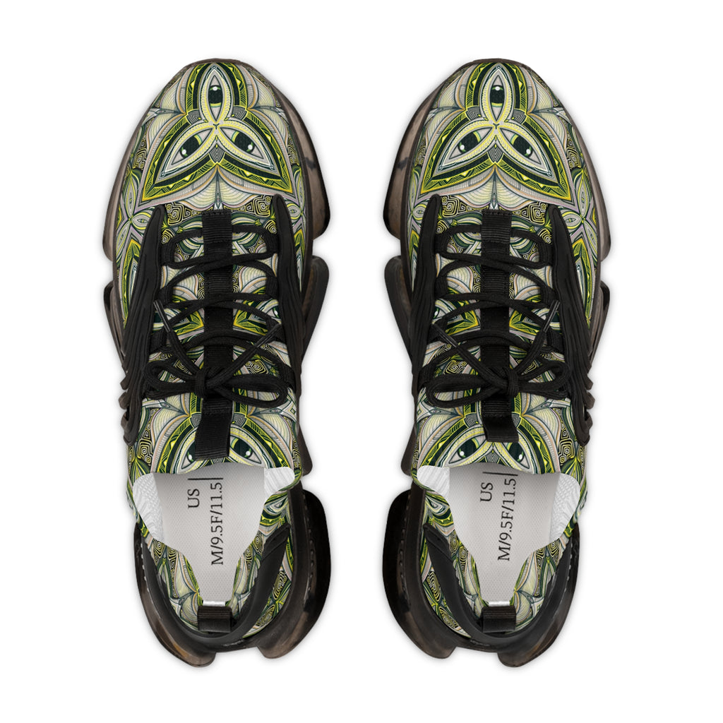 Mesh Sneakers — Green Celtic Knot Athletic Shoes