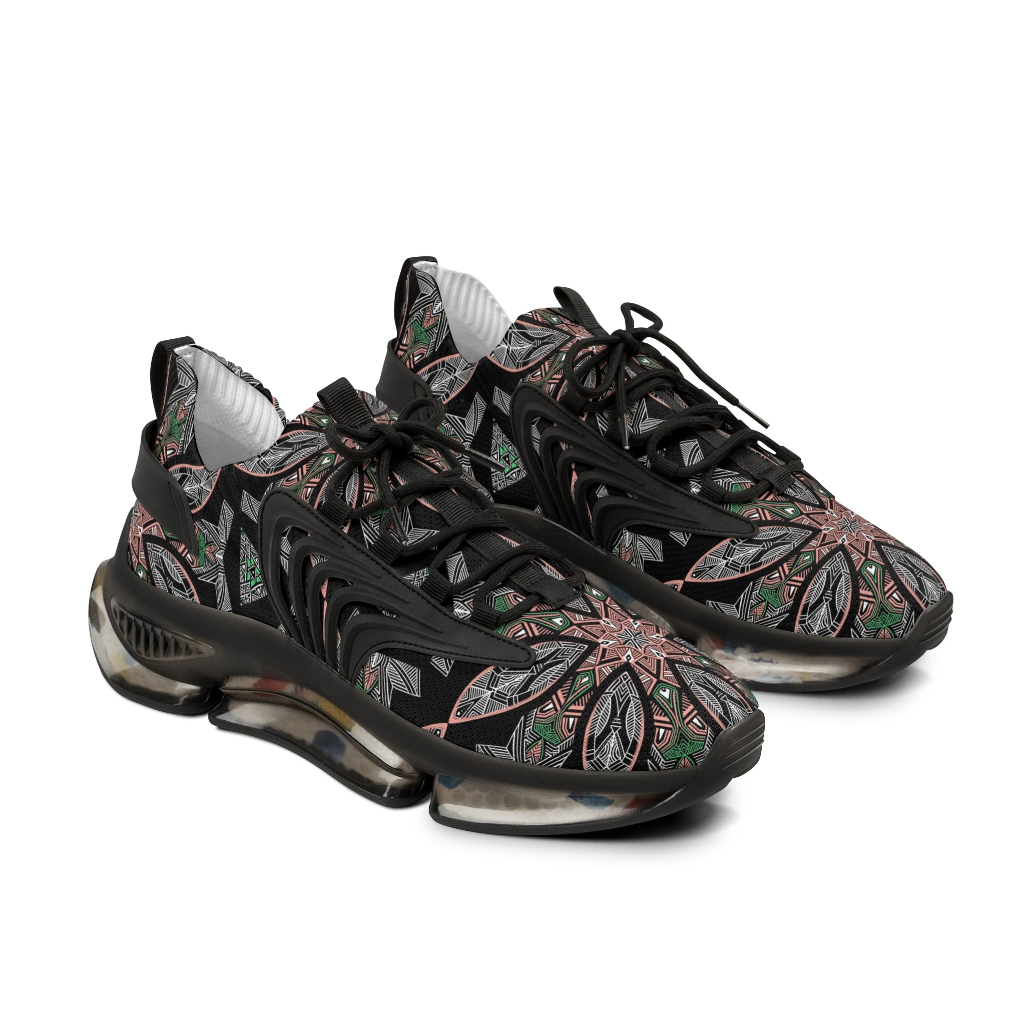 Men's Mesh Sneakers — Kaleidoscope Floral Athletic Shoes #ss2586443