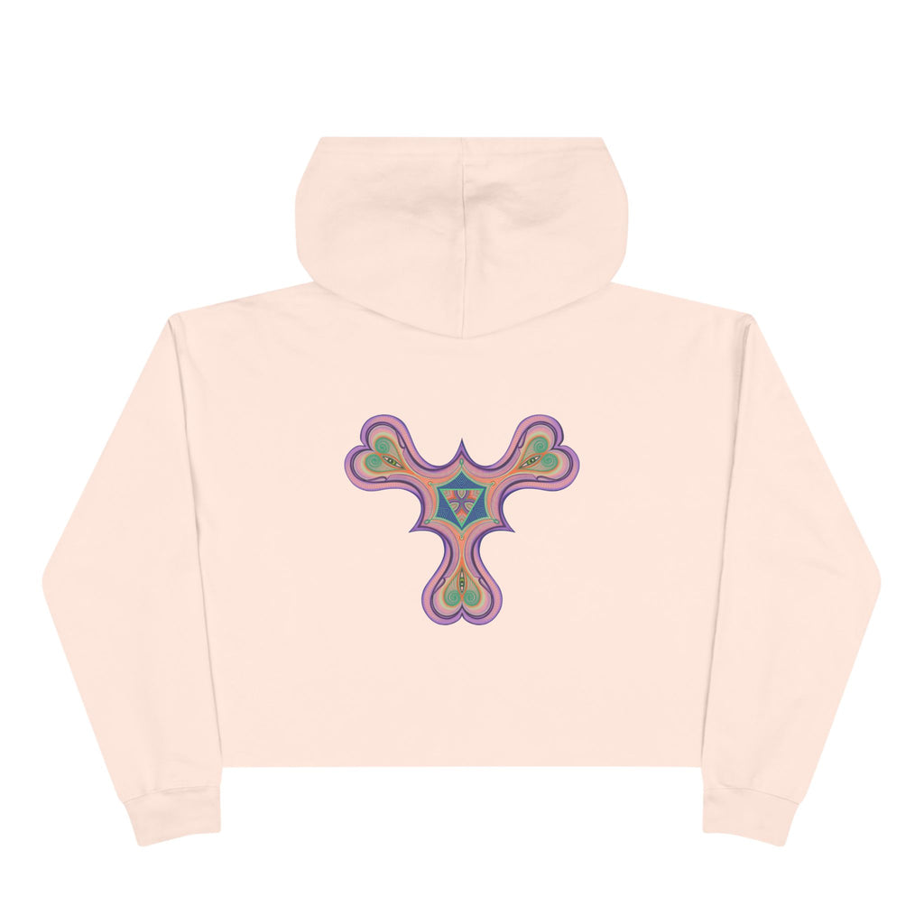 Boho Heart Mandala Crop Hoodie — Psychedelic Floral Tribal Graphic  #chpf3