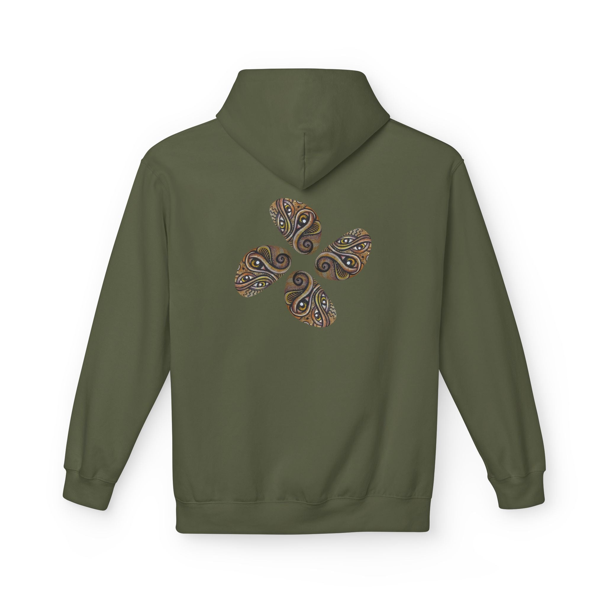 Leaf Pattern Hoodie — Boho Tribal Feather Design Pullover #f8635678