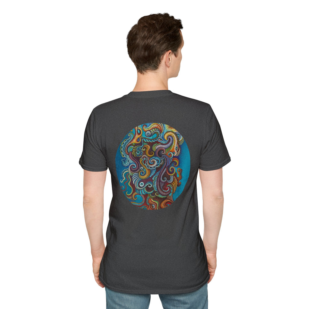 Psychedelic Keyhole T-Shirt — Colorful Swirl Art Tee #tsc8765