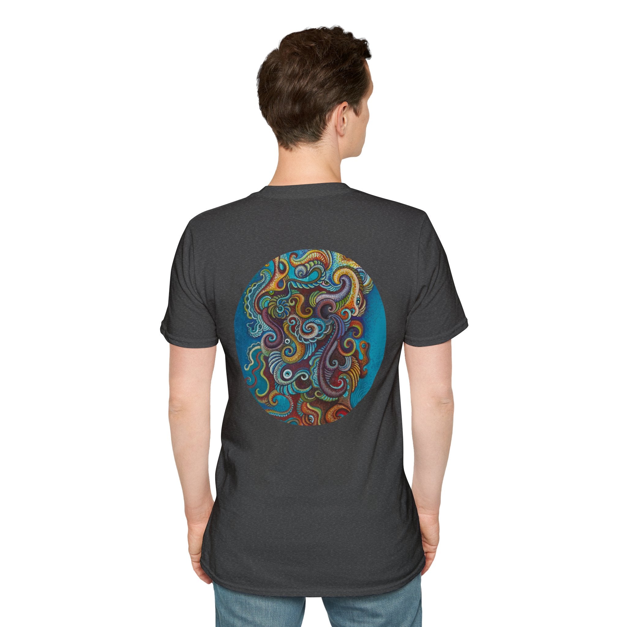 Psychedelic Keyhole T-Shirt — Colorful Swirl Art Tee #tsc8765