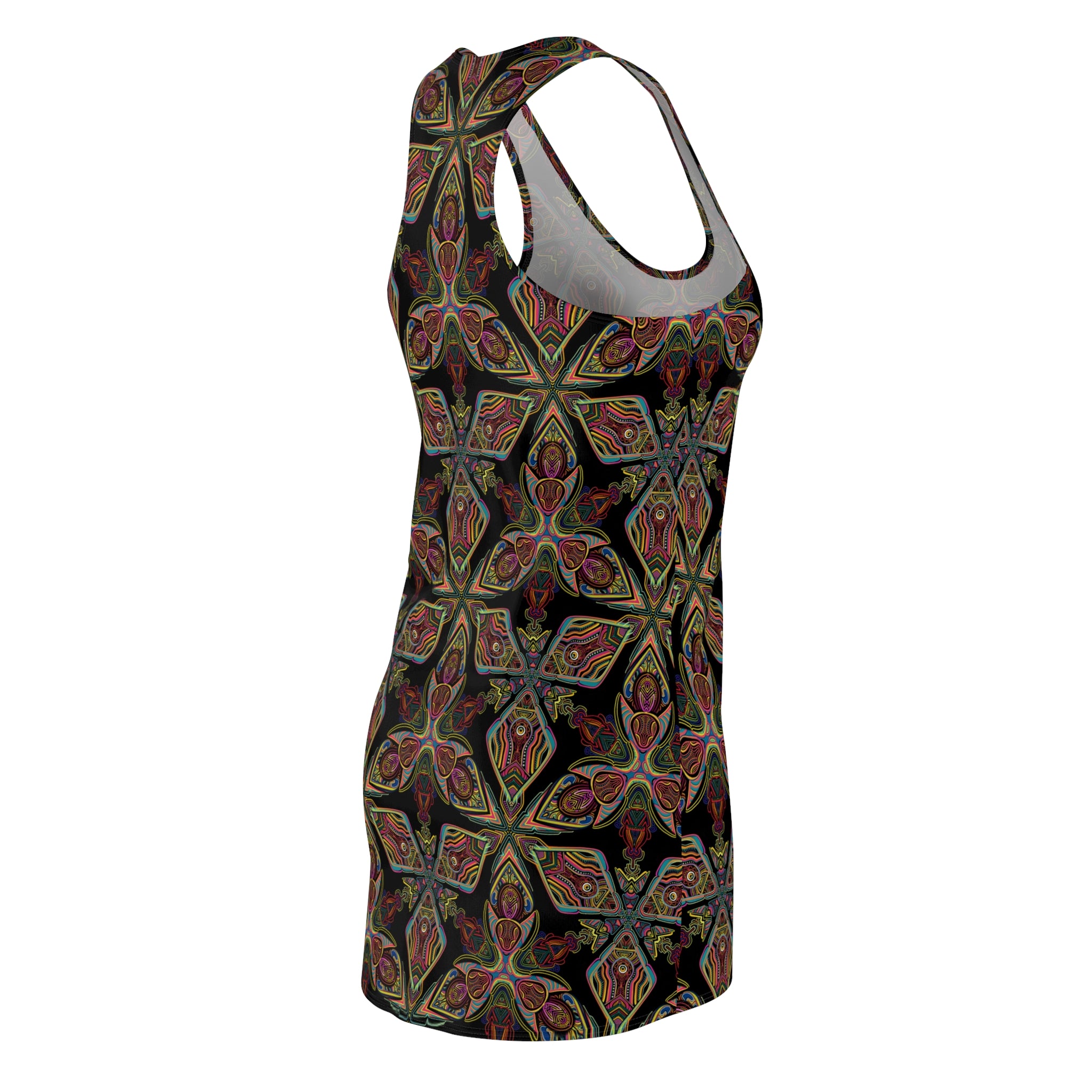 Kaleidoscope Floral Racerback Dress — Boho Patterned AOP #gho7540
