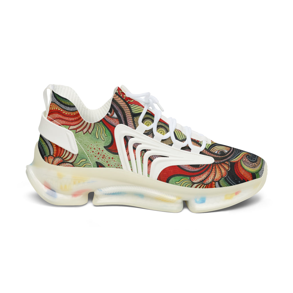 Women's Mesh Sneakers — Vintage Swirl Pattern Athletic Shoes #f3555522