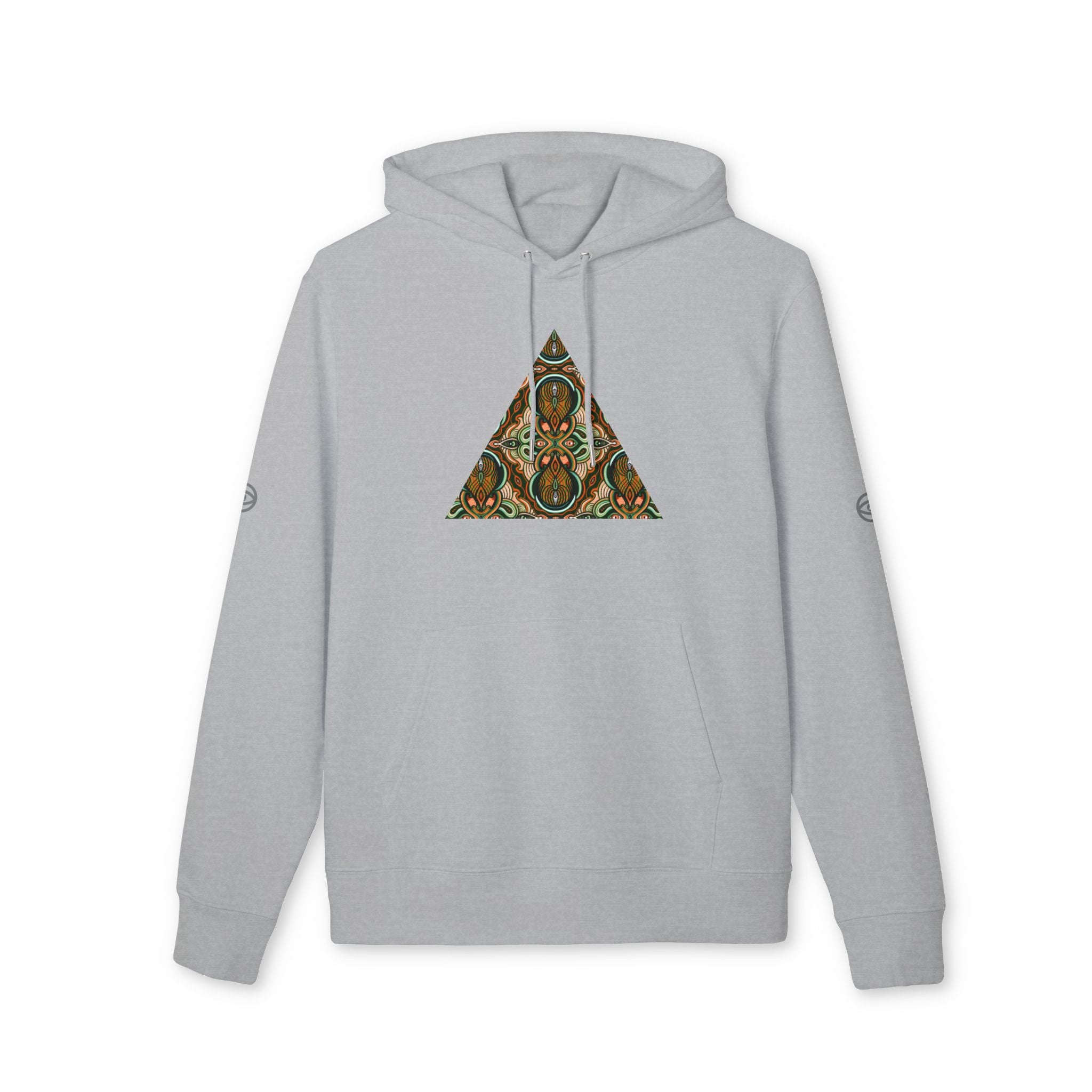 Geometric Tribal Pattern Hoodie — Earth Tone Triangle & Circle Art Sweatshirt #eh2