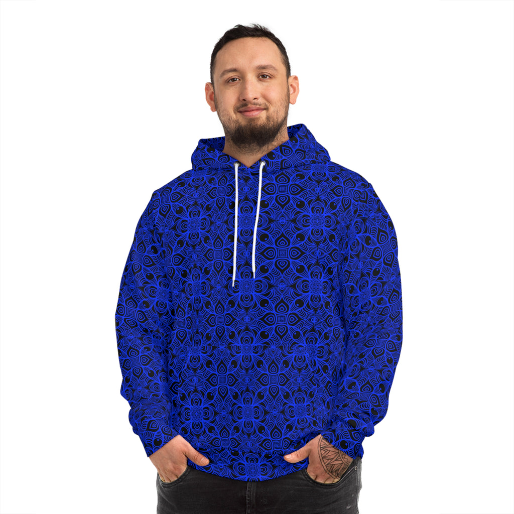 Blue Kaleidoscope Pattern Hoodie – All-Over Print Fashion Hoodie #h1144007