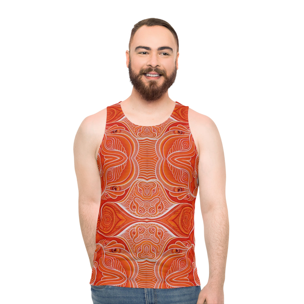 Red Earth Mandala Tank — All-Over-Print Tribal Geometric Tank Top #kv774422
