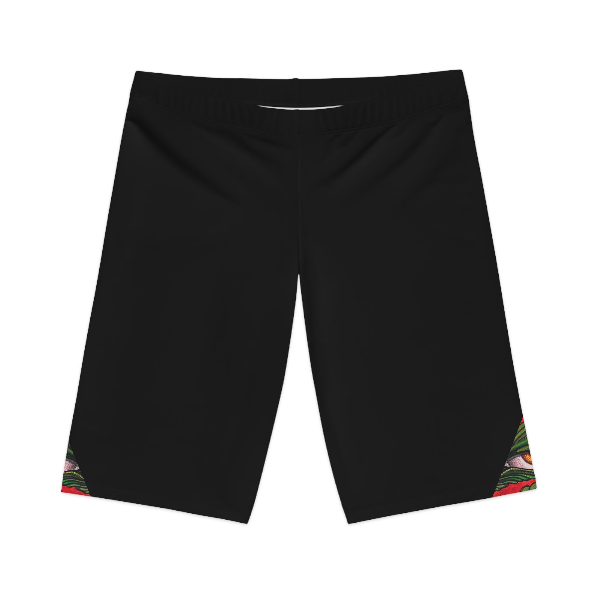 Women's Bike Shorts with Subtle Floral Triangle Accent #s118764