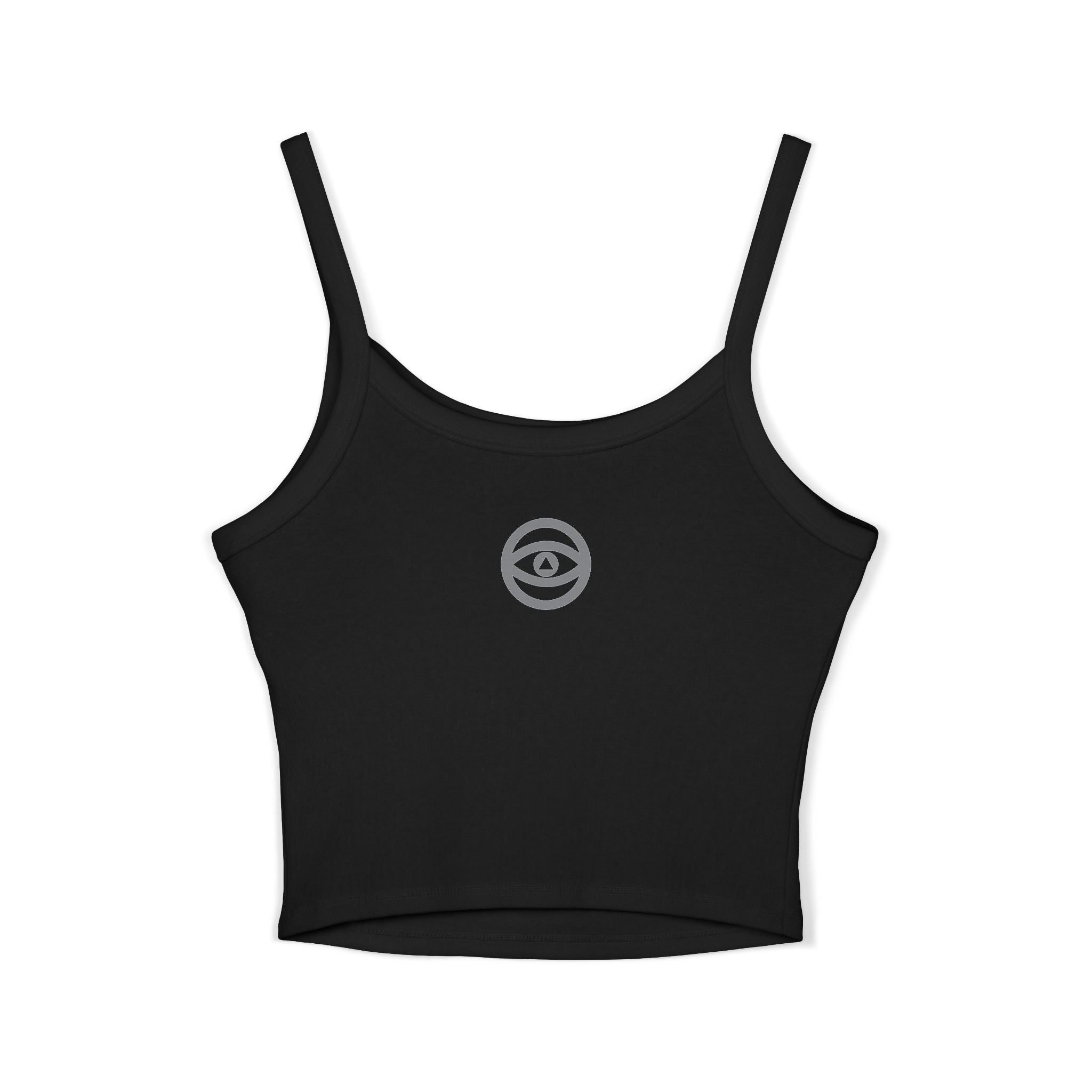Women's Eye Logo Spaghetti Strap Tank Top — Minimal Graphic Crop #d 11346543