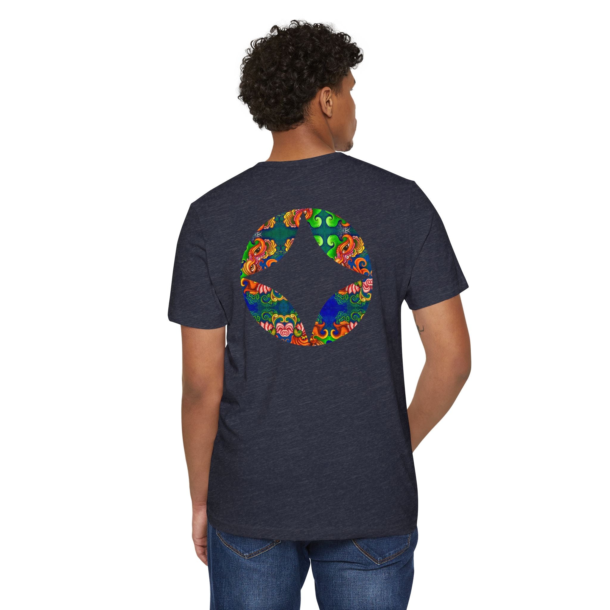 Psychedelic Floral Diamond T‑Shirt — Colorful Retro Pattern Tee #oigr88443