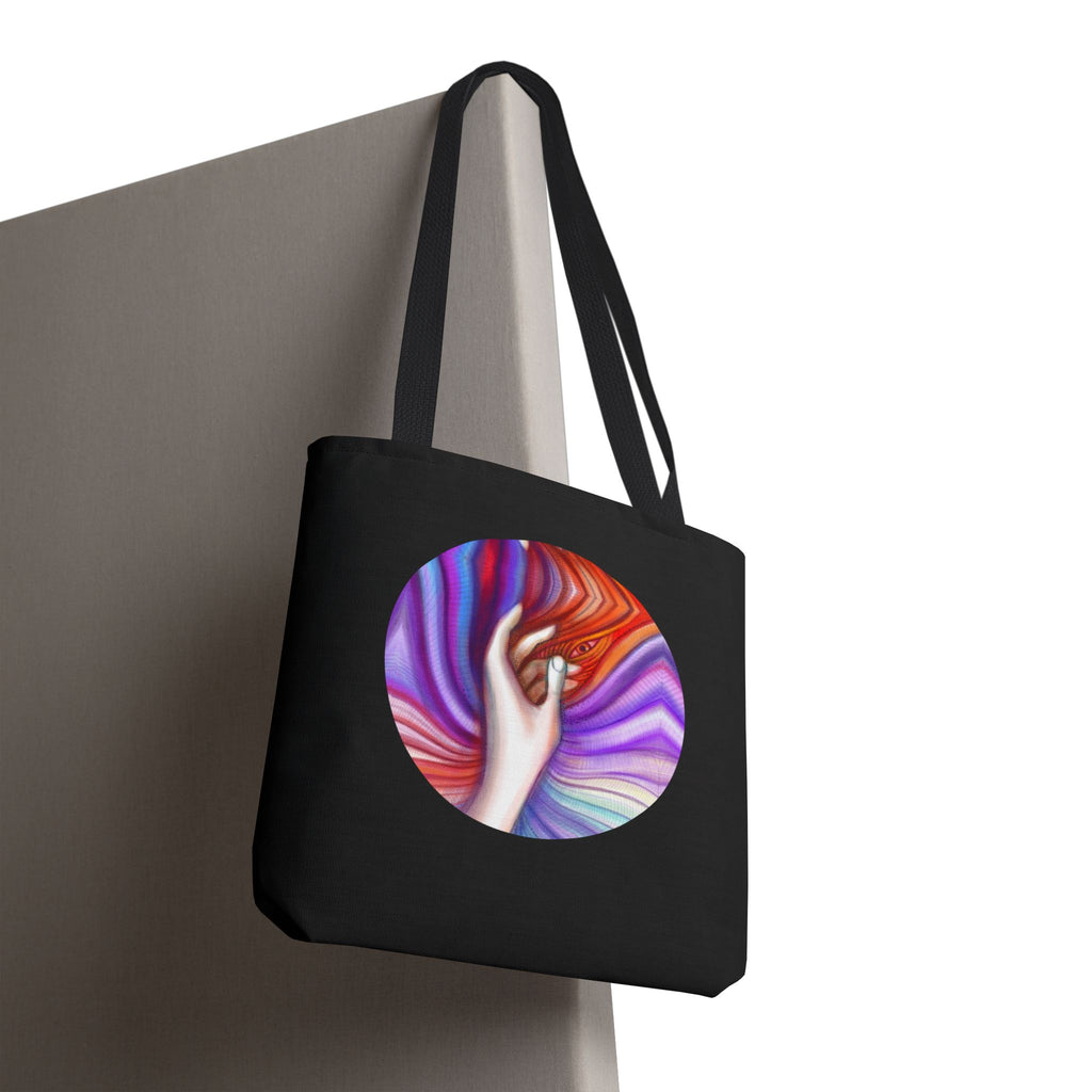 Mystic Wave Tote Bag — Colorful Hand & Psychedelic Swirl Art #sf146873