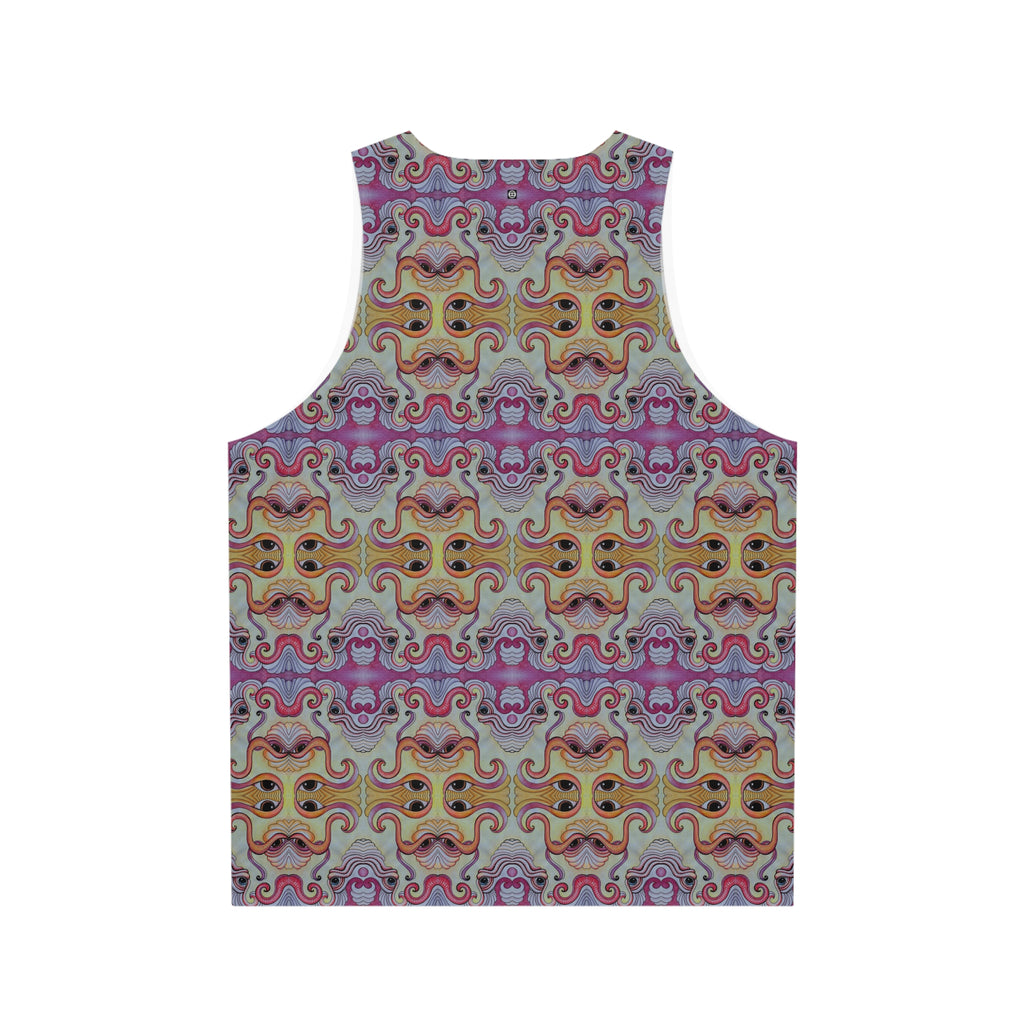 Psychedelic Mosaic Tank Top — Retro Rainbow Abstract Pattern #g97443