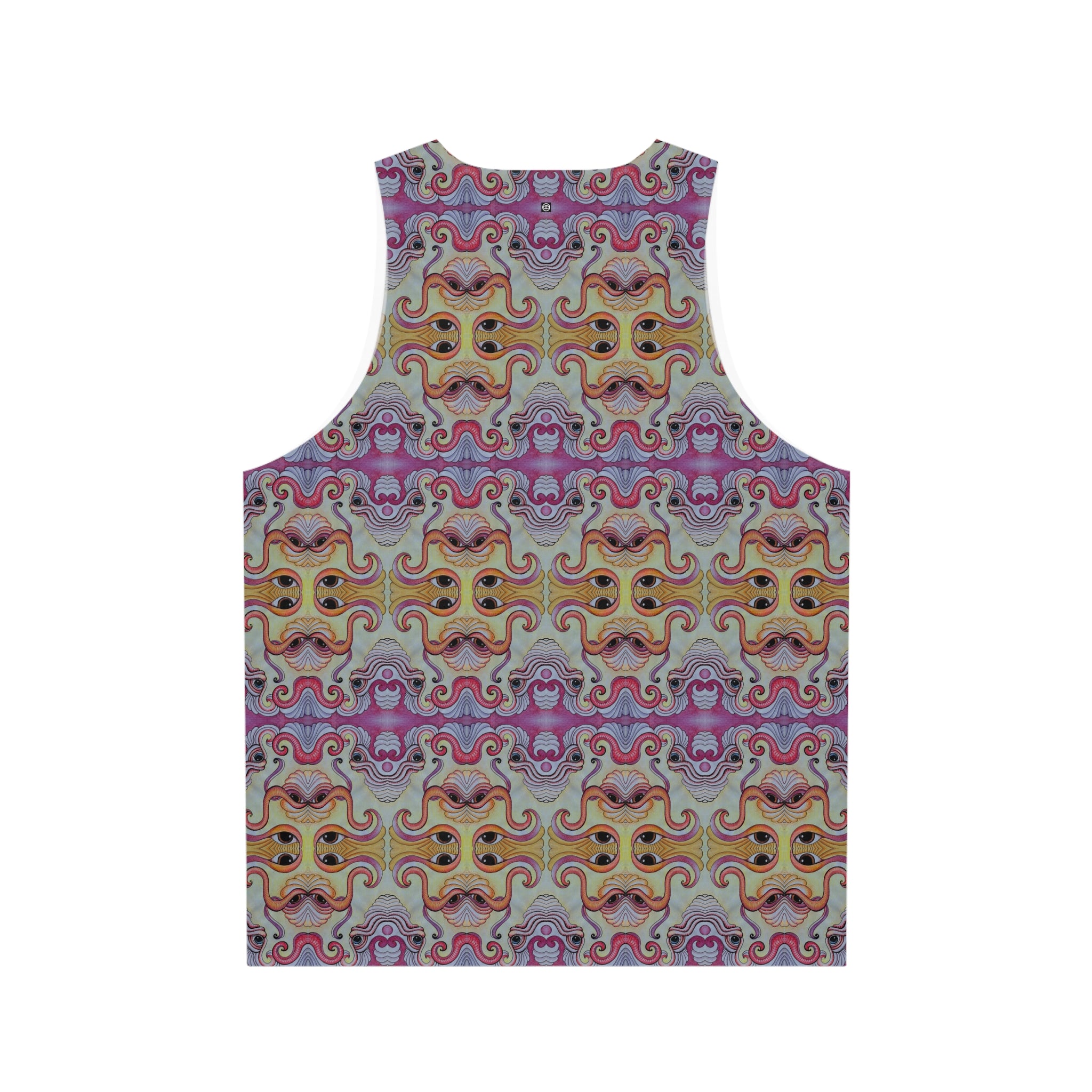 Psychedelic Mosaic Tank Top — Retro Rainbow Abstract Pattern #g97443