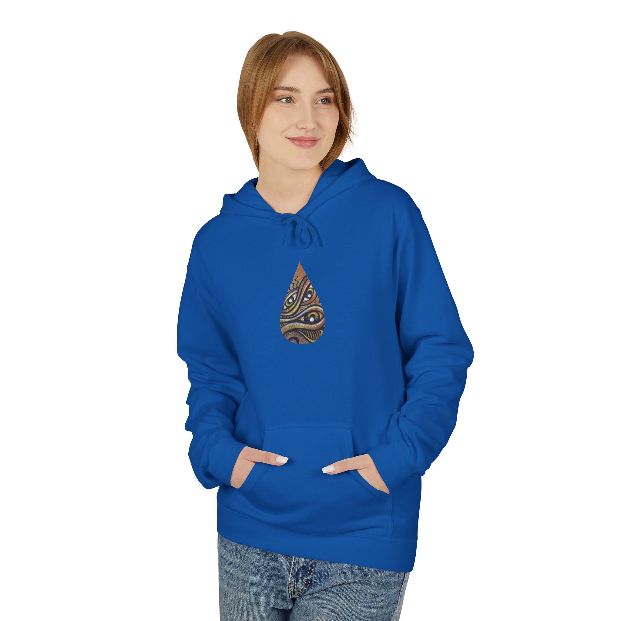 Leaf Pattern Hoodie — Boho Tribal Feather Design Pullover #f8635678