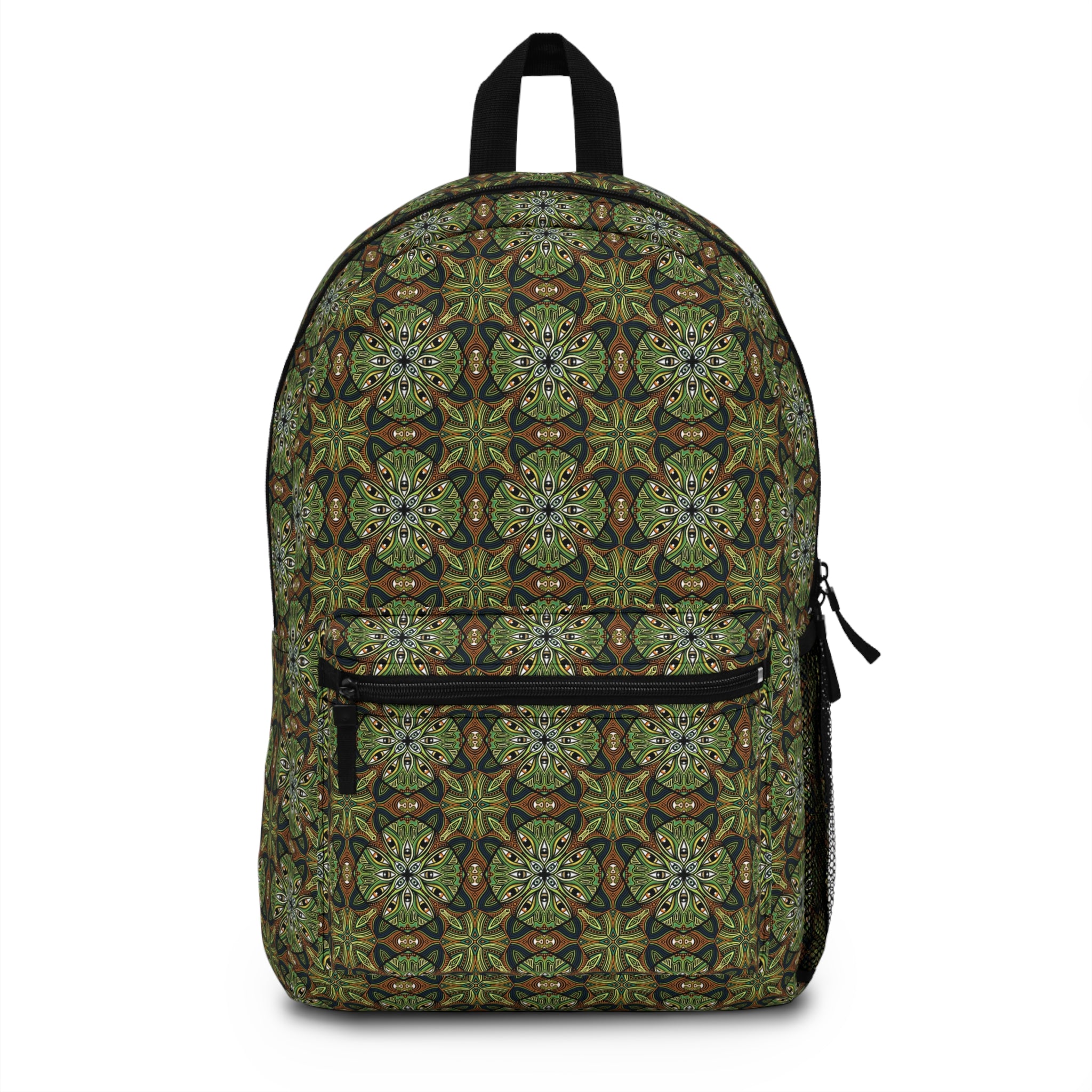 Green Mandala Backpack — Boho Floral Pattern Daypack for School & Travel #lhf975487