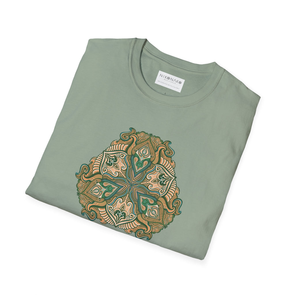 Green Celtic Knot Mandala T-Shirt | Floral Shamrock Pattern