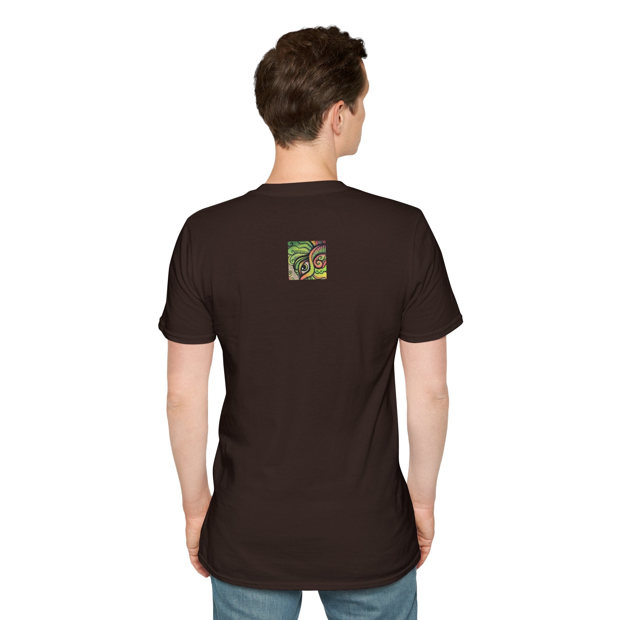 Psychedelic Green Mandala T-Shirt — Abstract Tribal Circle Art Tee #h84210