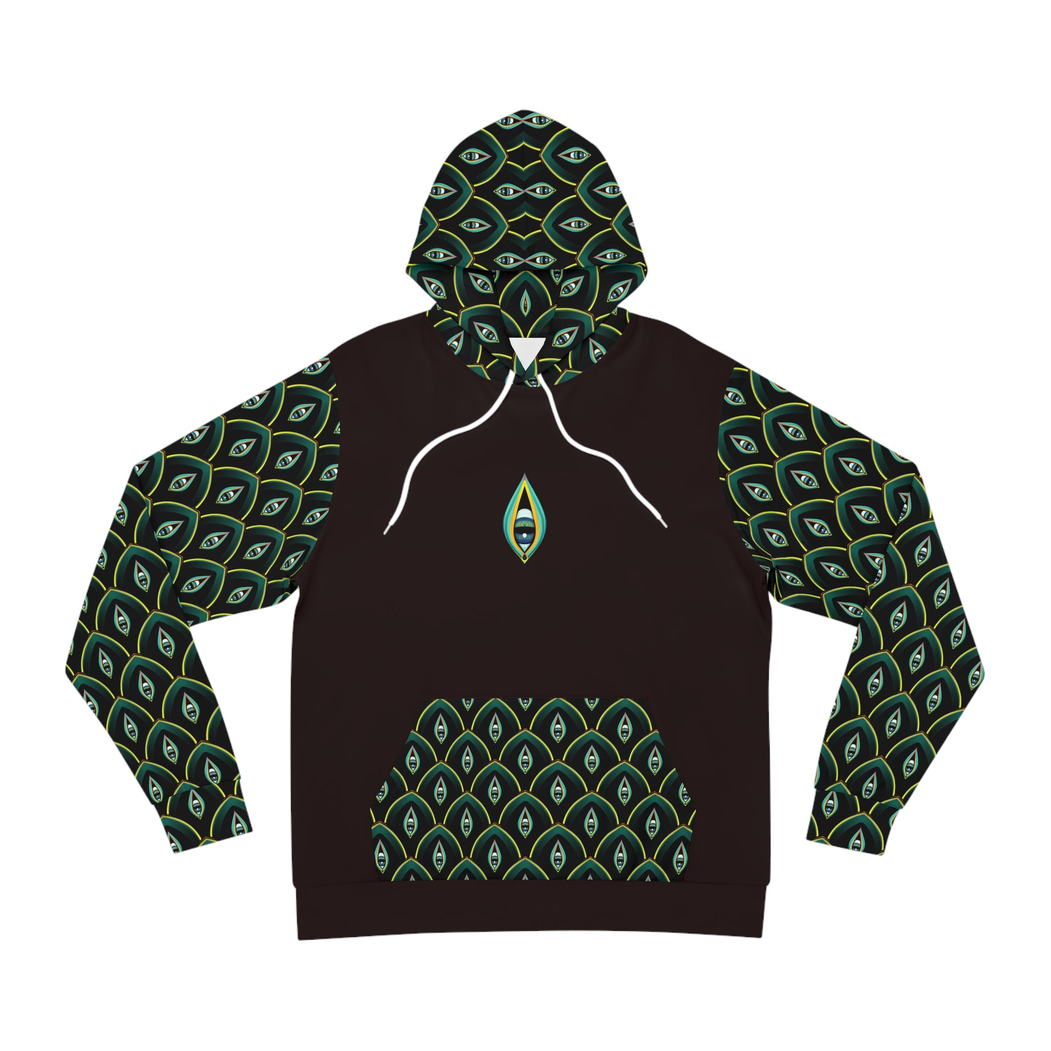 Peacock Feather Pattern Hoodie — Green All-Over-Print Fashion Hoodie #d00998654