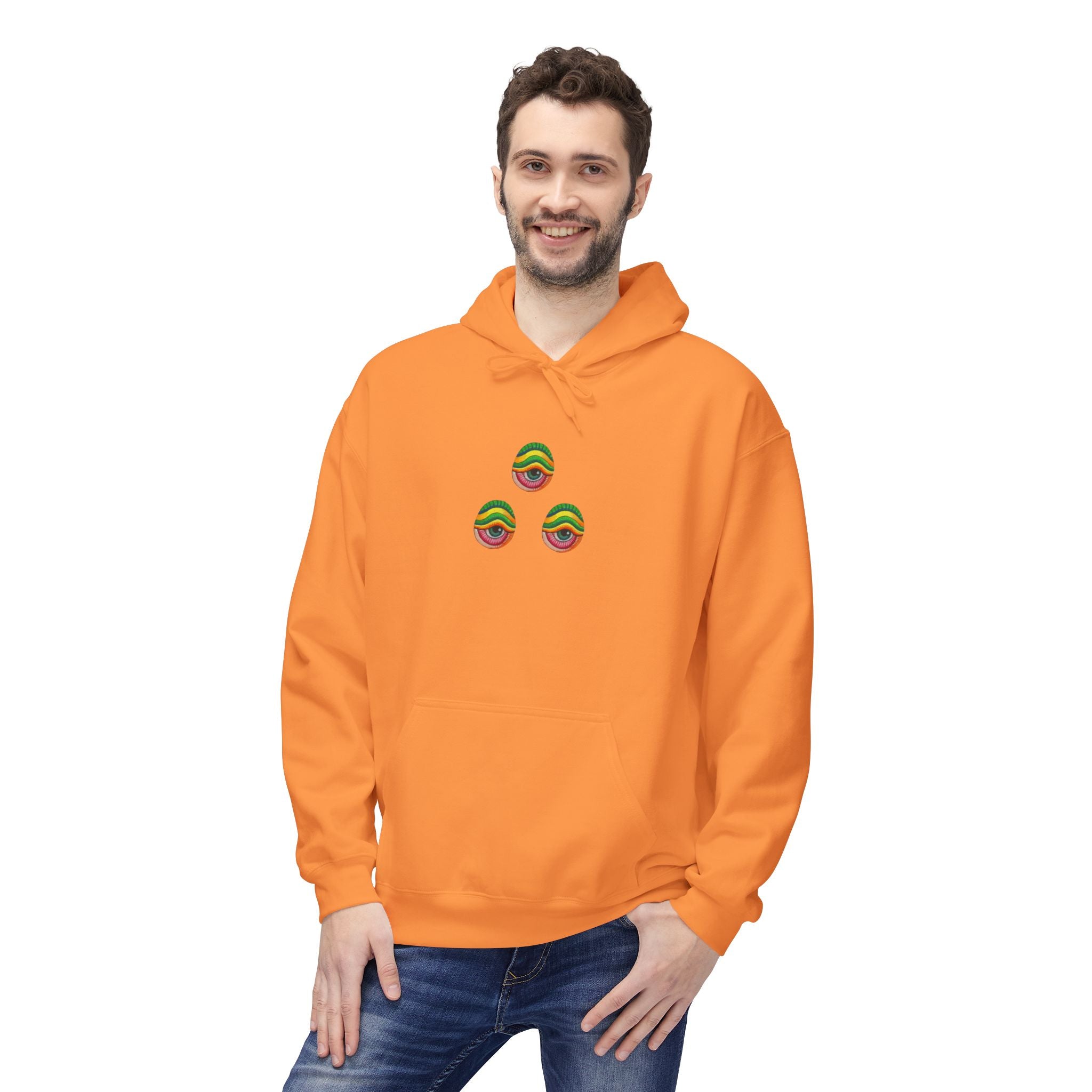 Psychedelic Swirl Hoodie — Colorful Abstract Apple Graphic #j64298