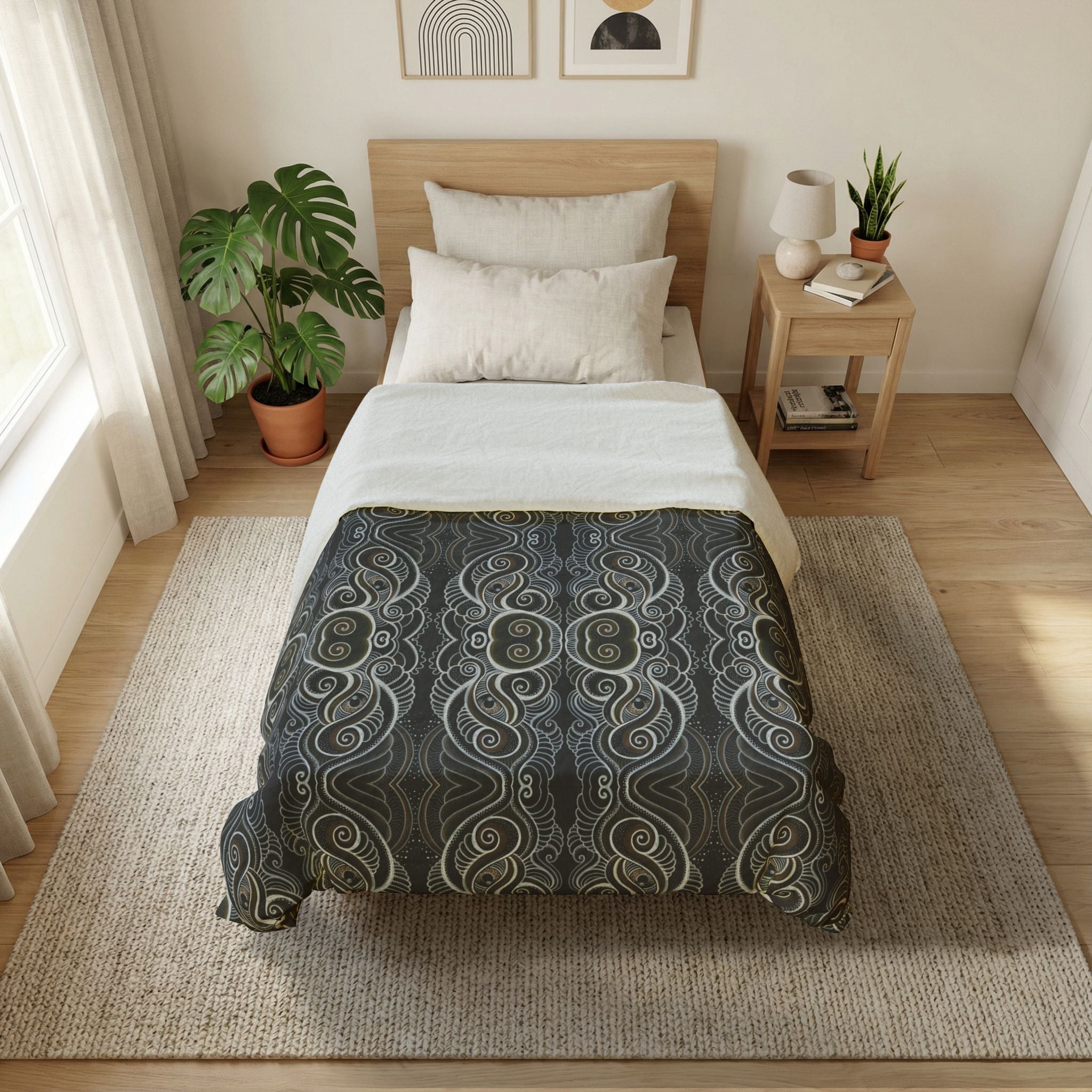 Duvet Cover — Dark Ornate Celtic Knot Pattern Cotton Duvet #j2321