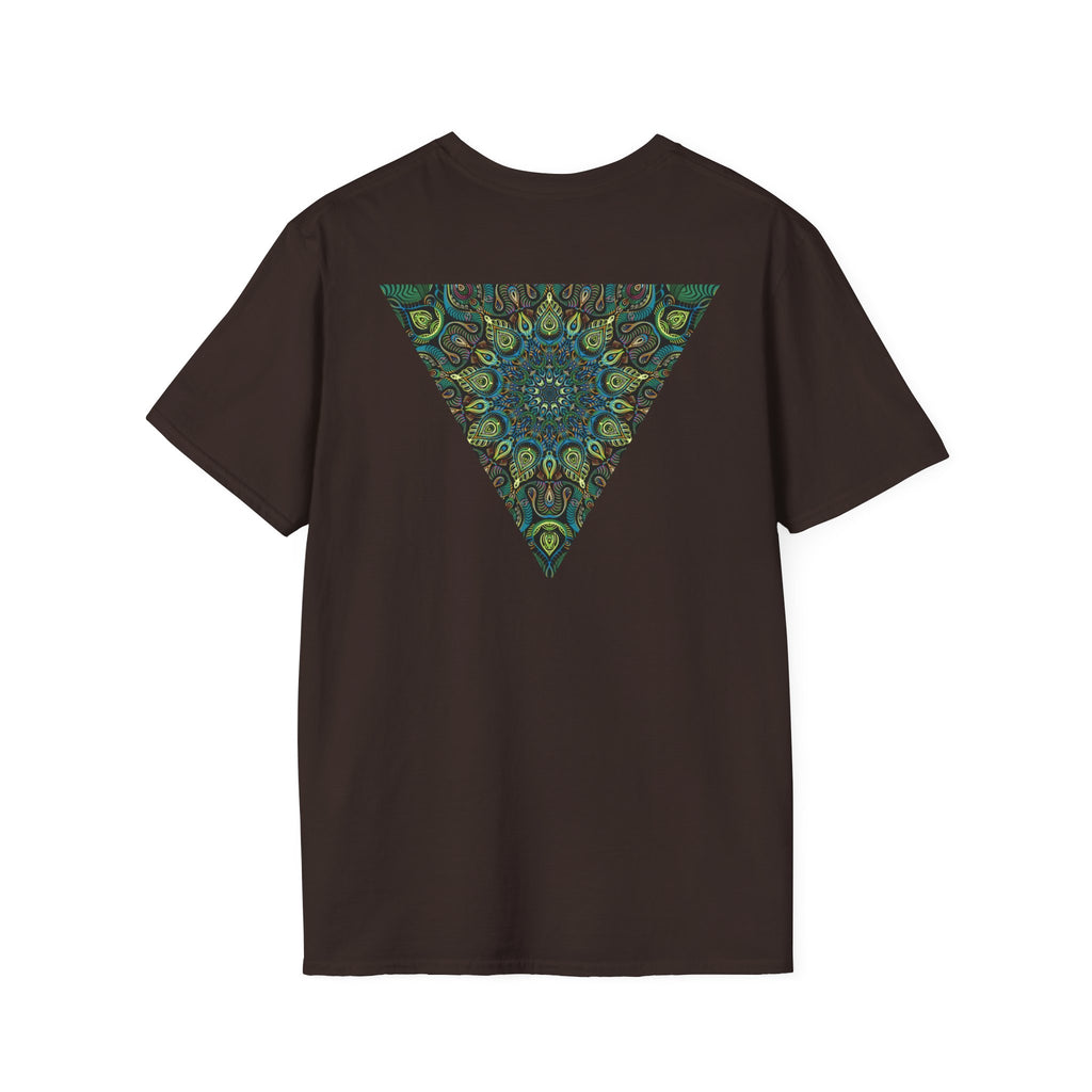 Green Mandala Triangle T-Shirt – Psychedelic Geometric Art Tee # kh9732