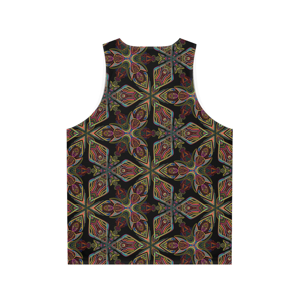 Kaleidoscope Boho Tank Top — All-Over Psychedelic Floral Print #kh009665