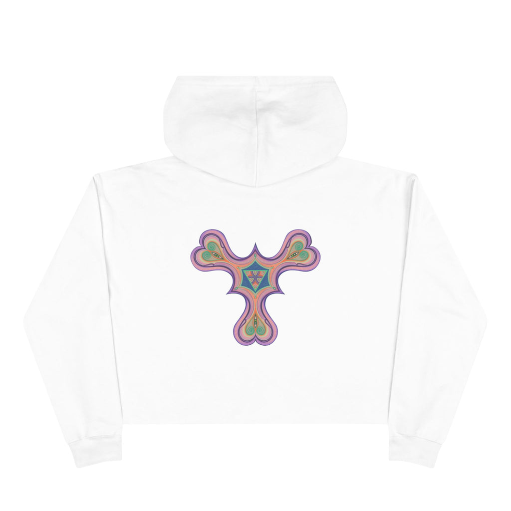 Boho Heart Mandala Crop Hoodie — Psychedelic Floral Tribal Graphic  #chpf3