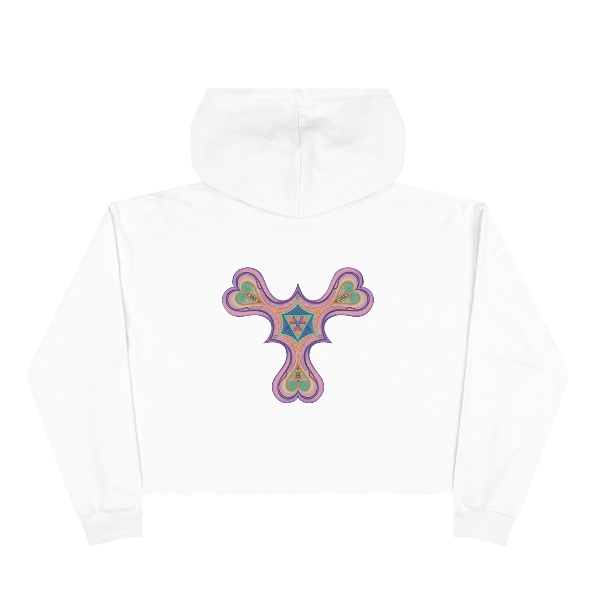 Boho Heart Mandala Crop Hoodie — Psychedelic Floral Tribal Graphic  #chpf3