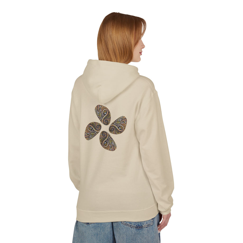 Leaf Pattern Hoodie — Boho Tribal Feather Design Pullover #f8635678