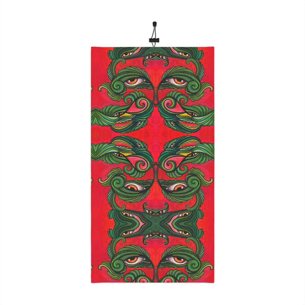 Winter Neck Gaiter — Festive Red Green Kaleidoscope Face Mask #as249761