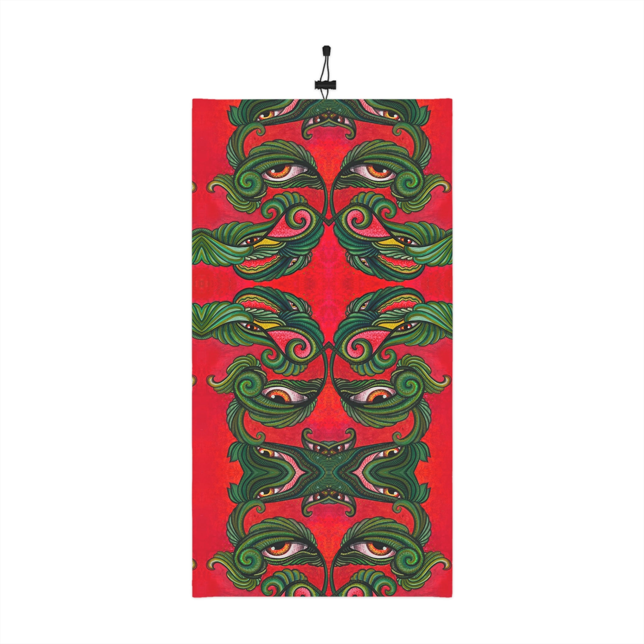 Winter Neck Gaiter — Festive Red Green Kaleidoscope Face Mask #as249761