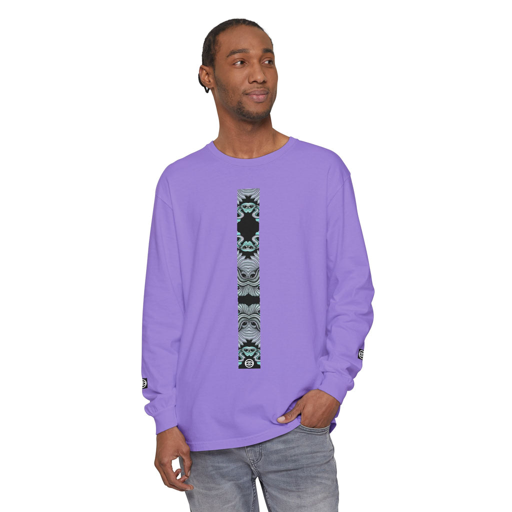 Men's/Women's Long Sleeve T-Shirt — Vertical Geometric Stripe Graphic #kjgd64258