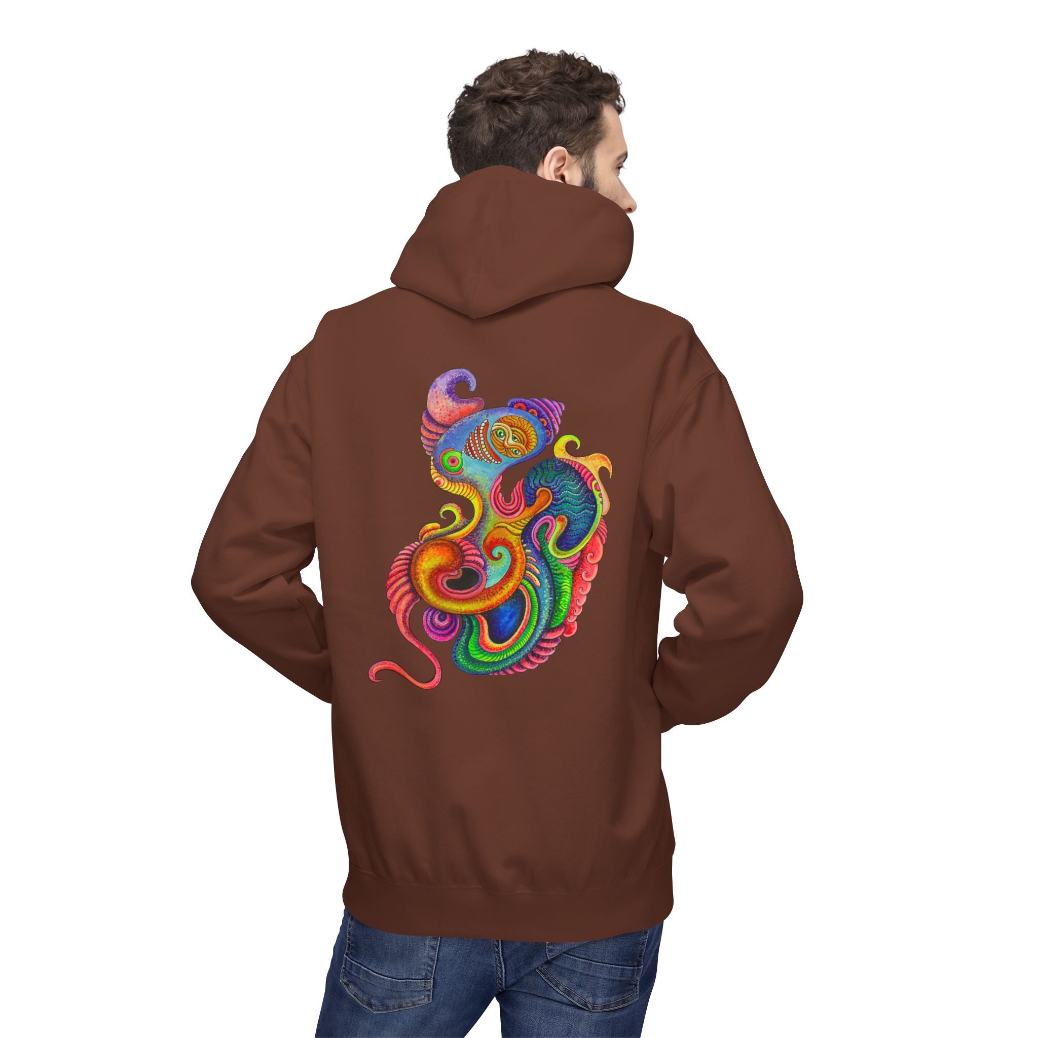 Psychedelic Abstract Snake Hoodie — Colorful Surreal Art Pullover #ggd76467