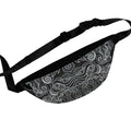 Paisley Swirl Fanny Pack — Black & Grey Boho Waist Bag #fpg345