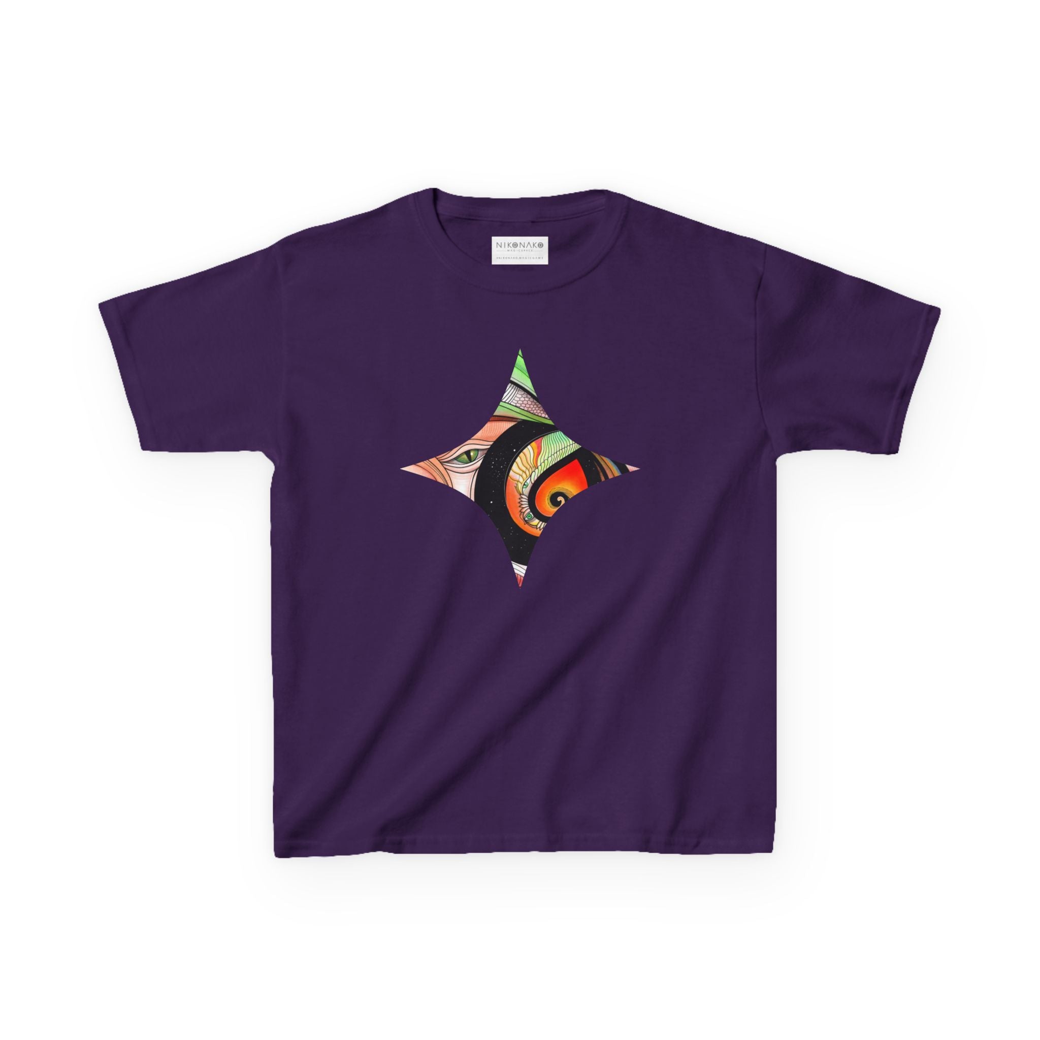 Abstract Eye Pattern Kids Tee | Geometric Star & Triangle Art