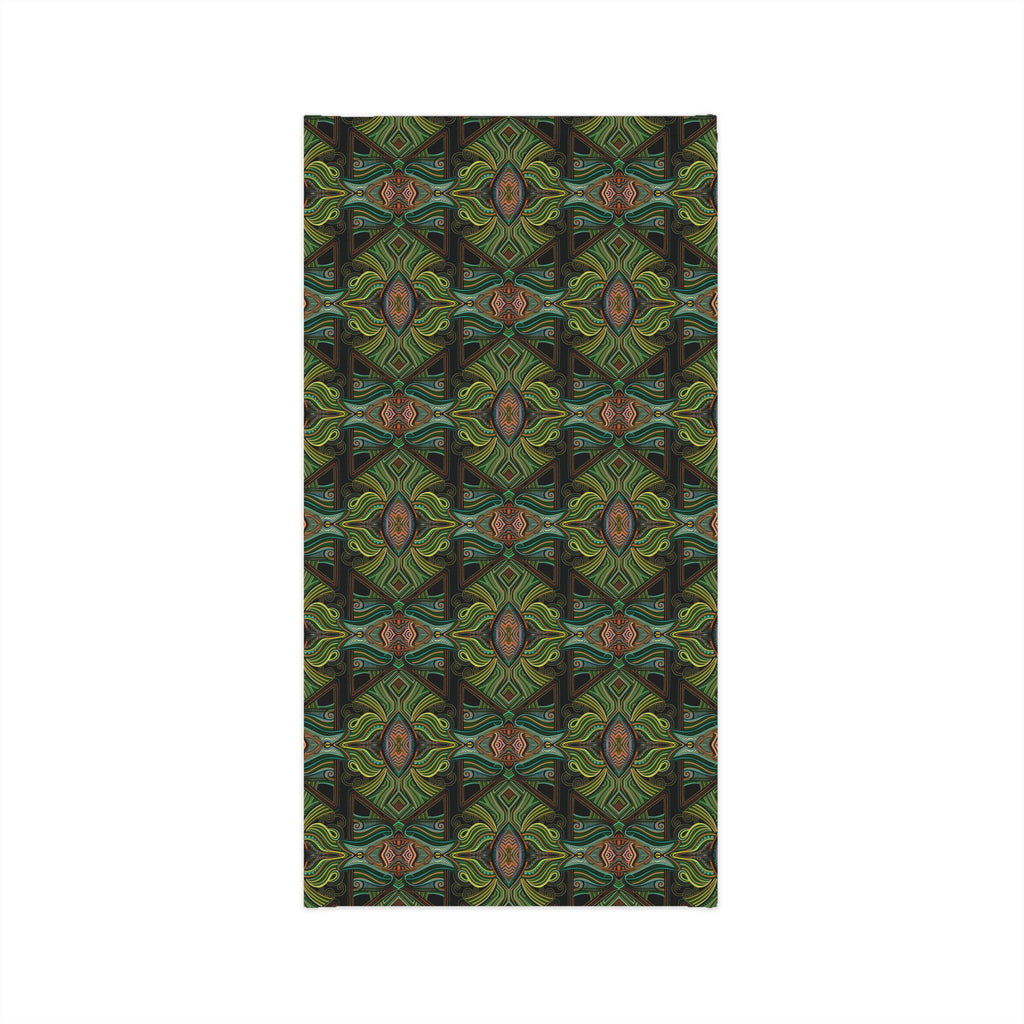 Green Geometric Neck Gaiter — Botanical Kaleidoscope Face Mask #ng4