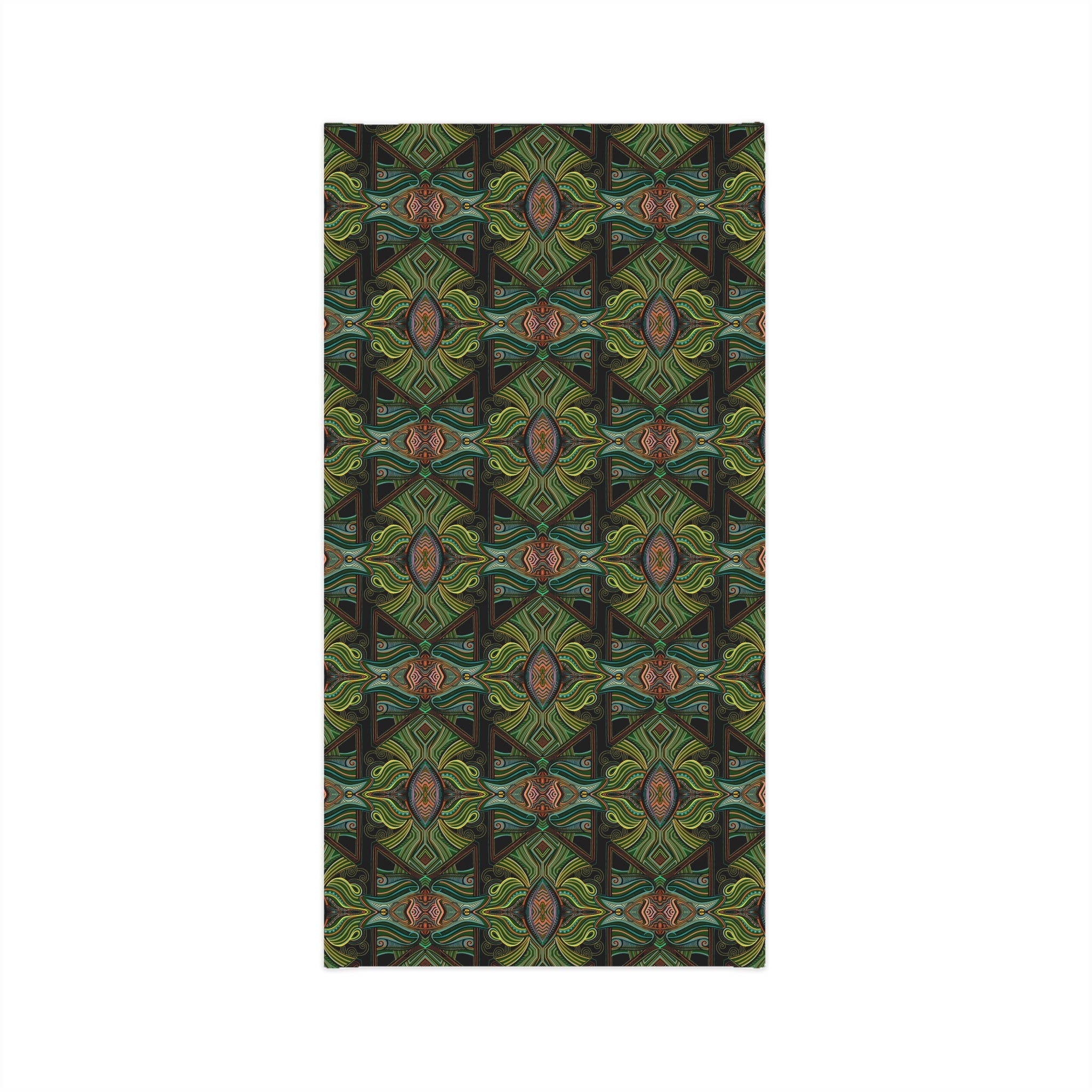 Green Geometric Neck Gaiter — Botanical Kaleidoscope Face Mask #ng4