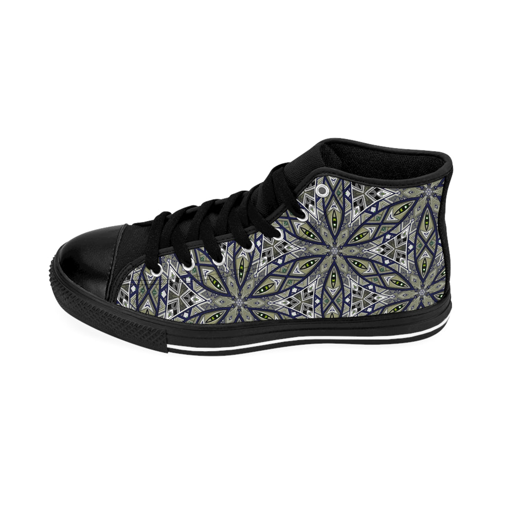 Mandala Geo High-Top Sneakers — Men's Classic Patterned Shoes.  #ojh22338