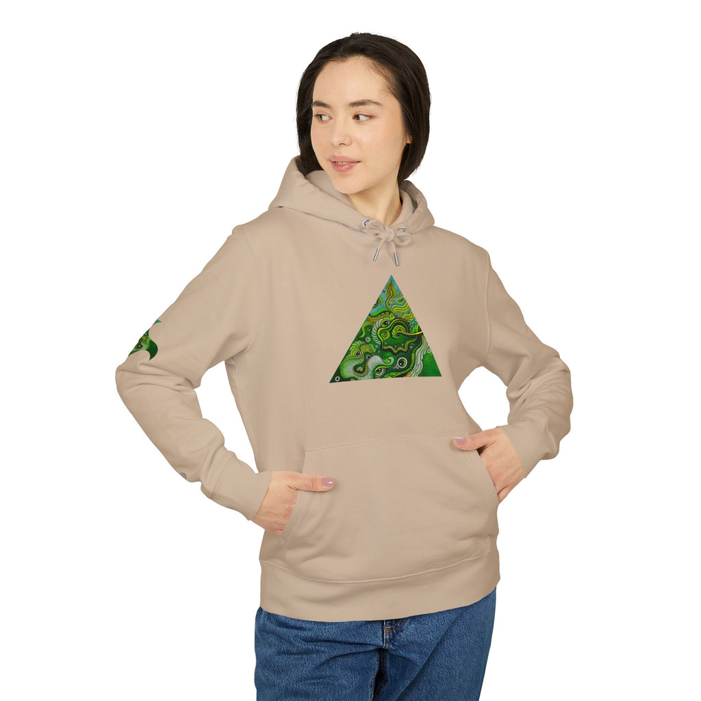 Green Geometric Nature Hoodie — Triangle Diamond Forest Graphic #iyf874322
