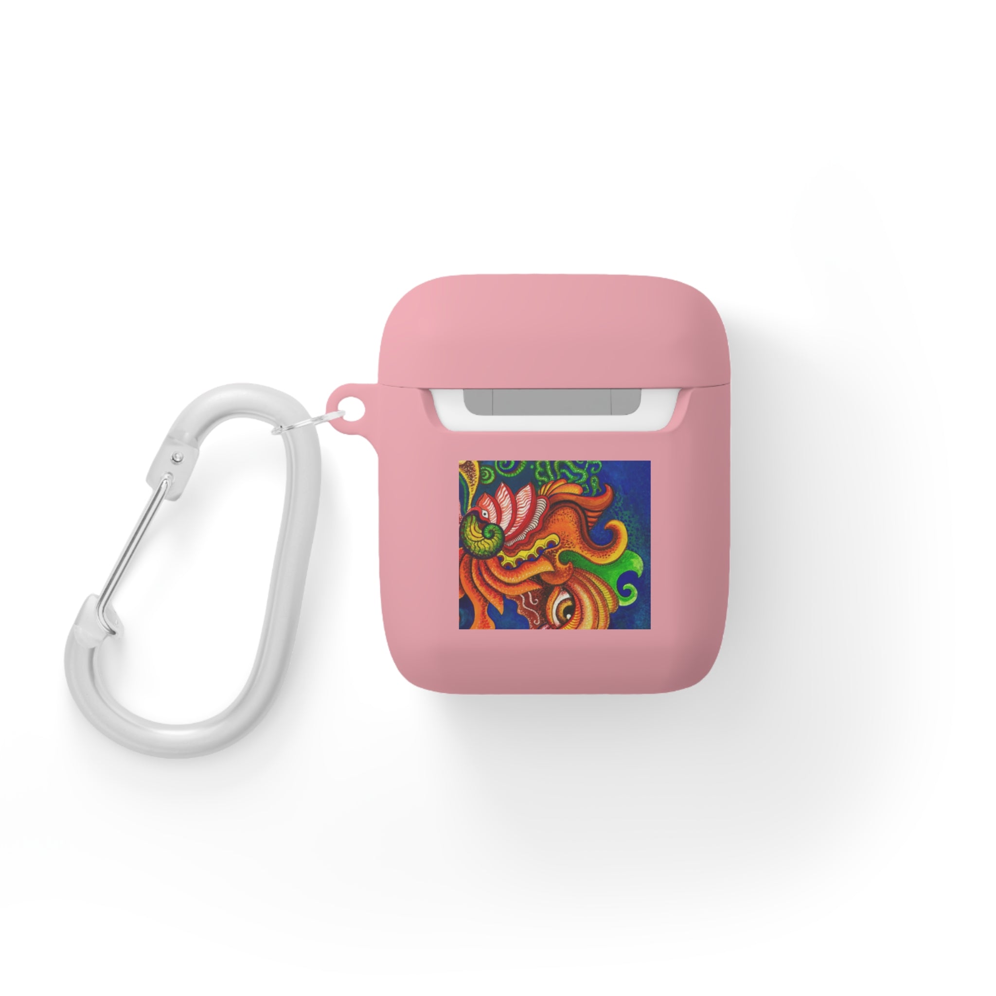 Colorful Abstract Dragon AirPods Case — Vibrant Floral Swirl Design #2347