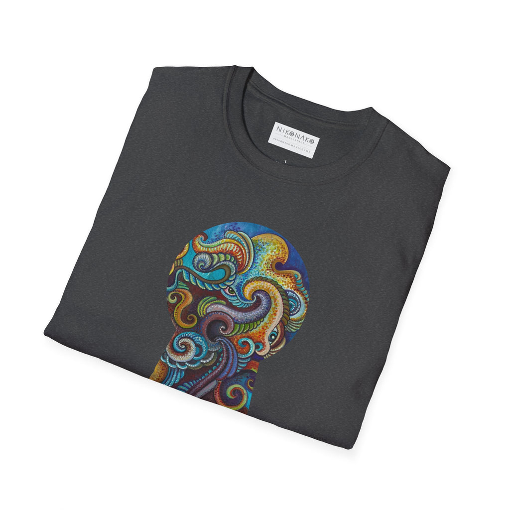 Psychedelic Keyhole T-Shirt — Colorful Swirl Art Tee #tsc8765