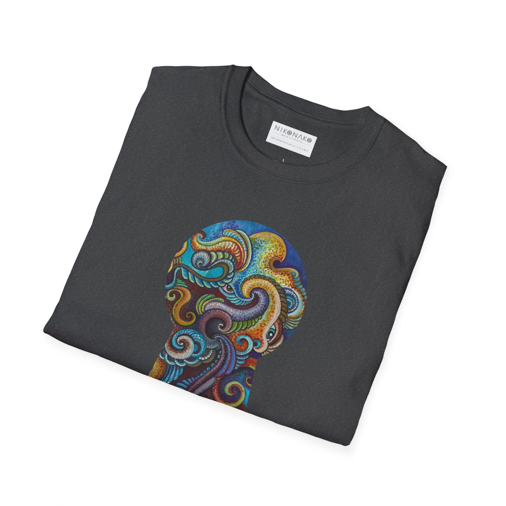 Psychedelic Keyhole T-Shirt — Colorful Swirl Art Tee #tsc8765