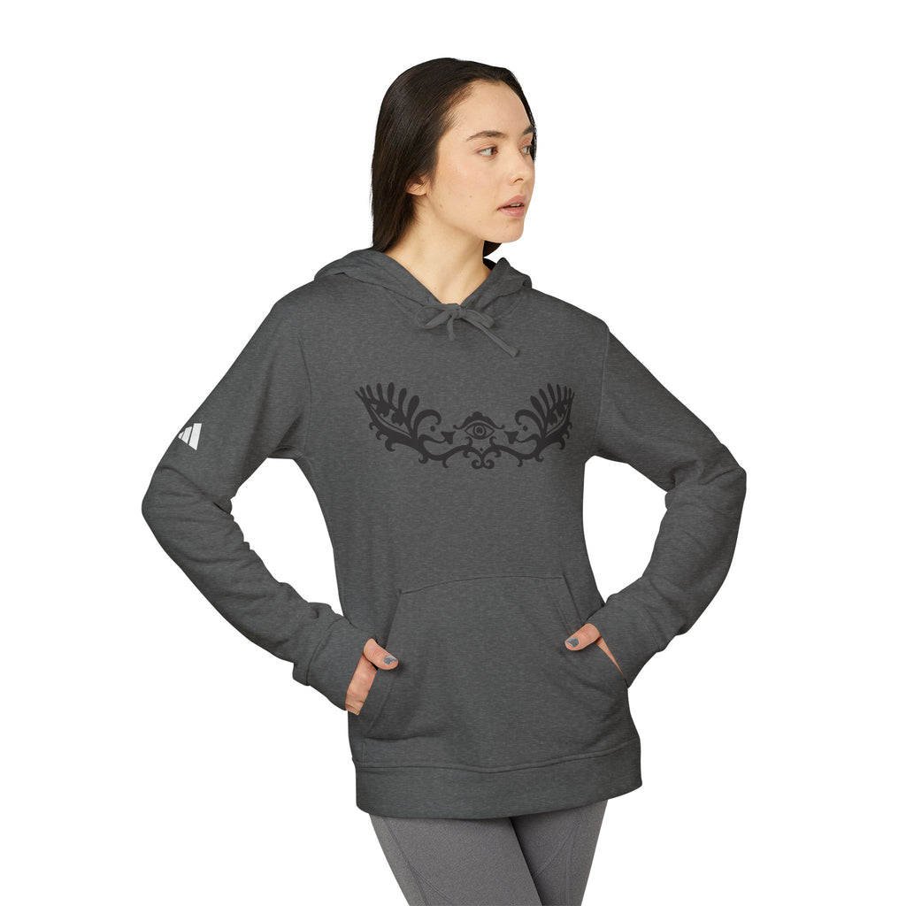 Adidas Hoodie — Ornamental Symmetry Black Graphic Zip-Up #y086467