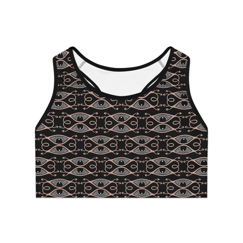 Mystic Eye Pattern Sports Bra — All-Over Print Athletic Crop Top #k9764570