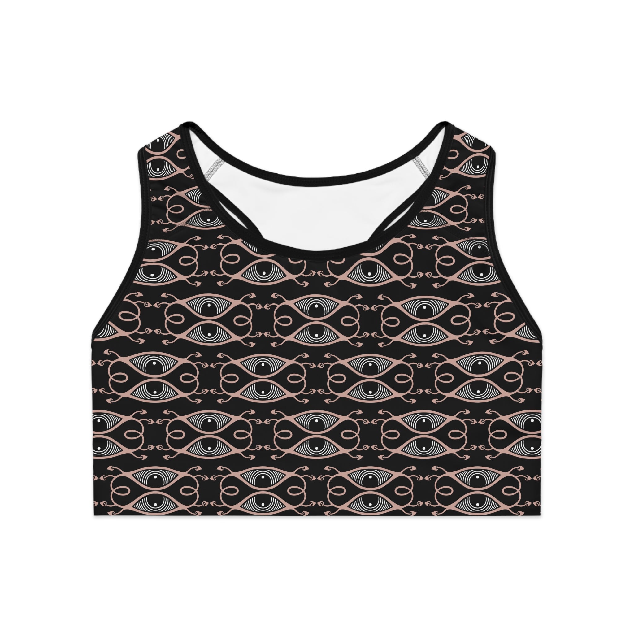 Mystic Eye Pattern Sports Bra — All-Over Print Athletic Crop Top #k9764570