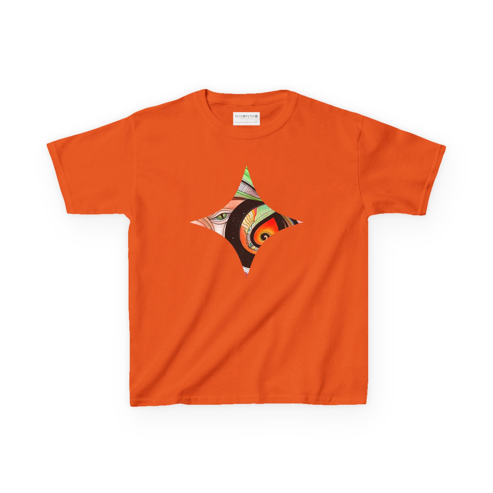 Abstract Eye Pattern Kids Tee | Geometric Star & Triangle Art