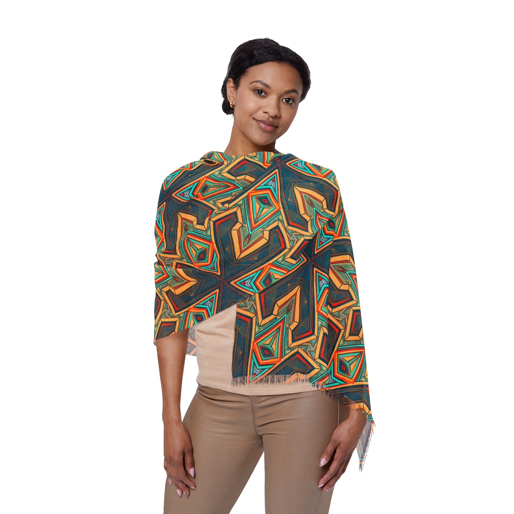 Geometric Starlight Scarf — Lightweight Boho Patterned Wrap #g663255