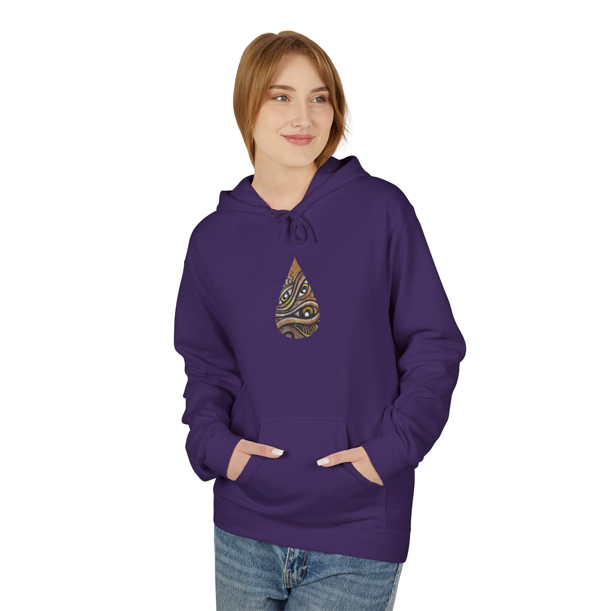 Leaf Pattern Hoodie — Boho Tribal Feather Design Pullover #f8635678