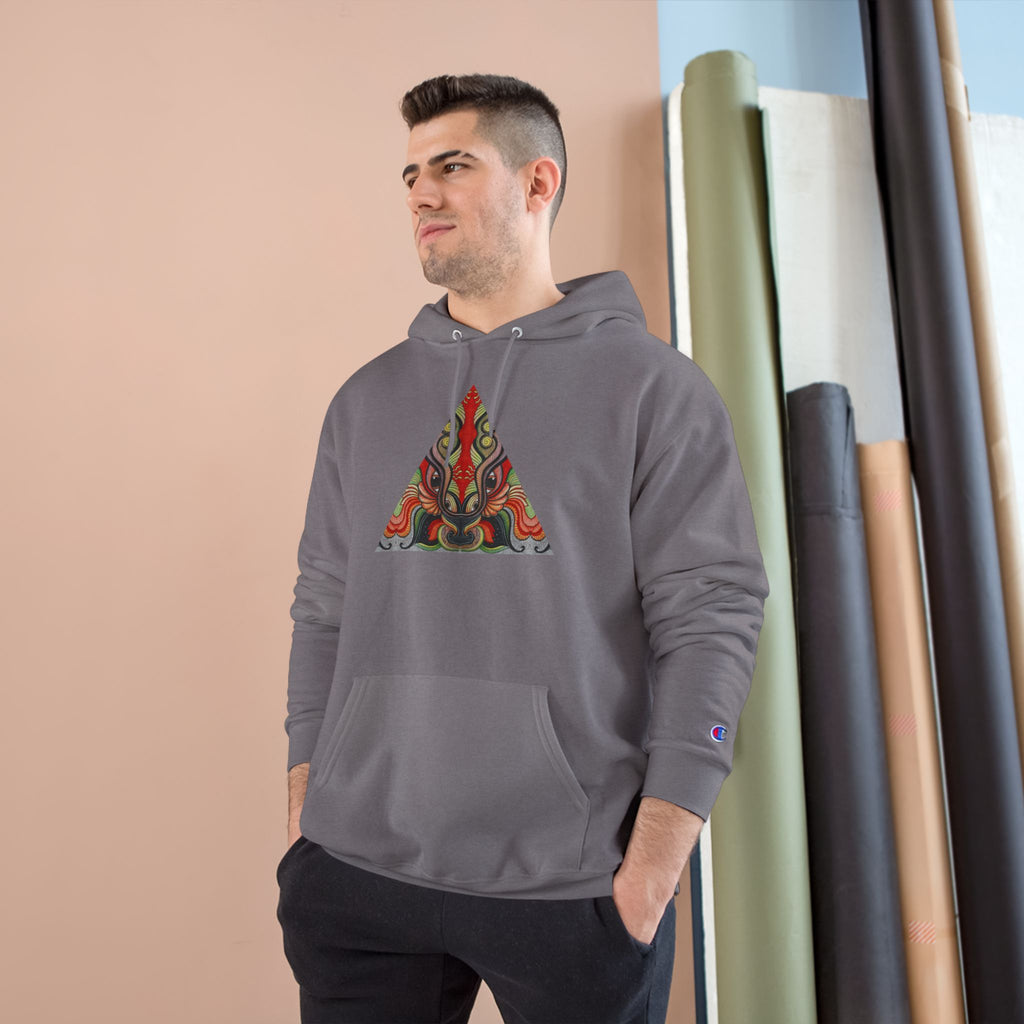 Champion Hoodie with Abstract Tribal Triangle & Keyhole Graphic #g938373