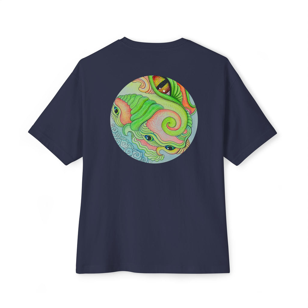 Psychedelic Triangle & Circle Graphic Tee — Retro Swirl Art T-Shirt #gr9523